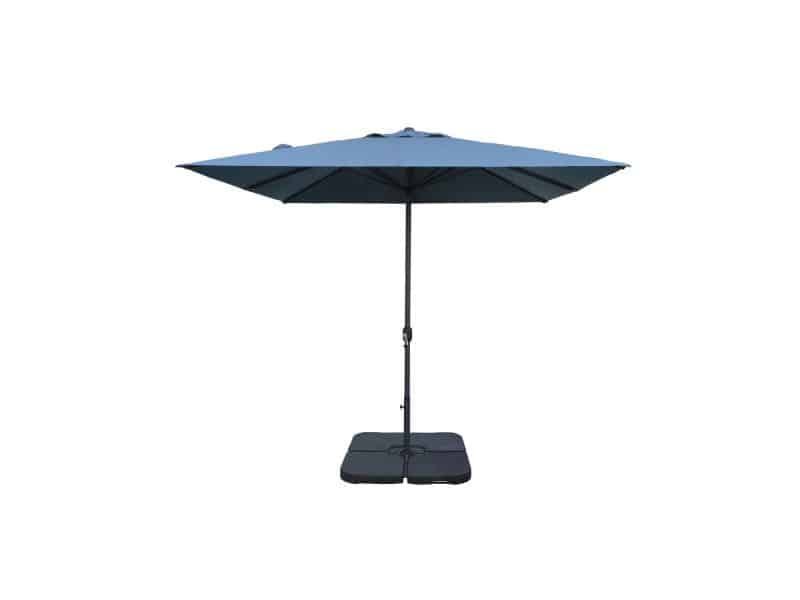 Easywind Stokparasol - 300x300cm - Blauw - Acryl 208g/m² Met Opwindmechanisme Kantelbaar