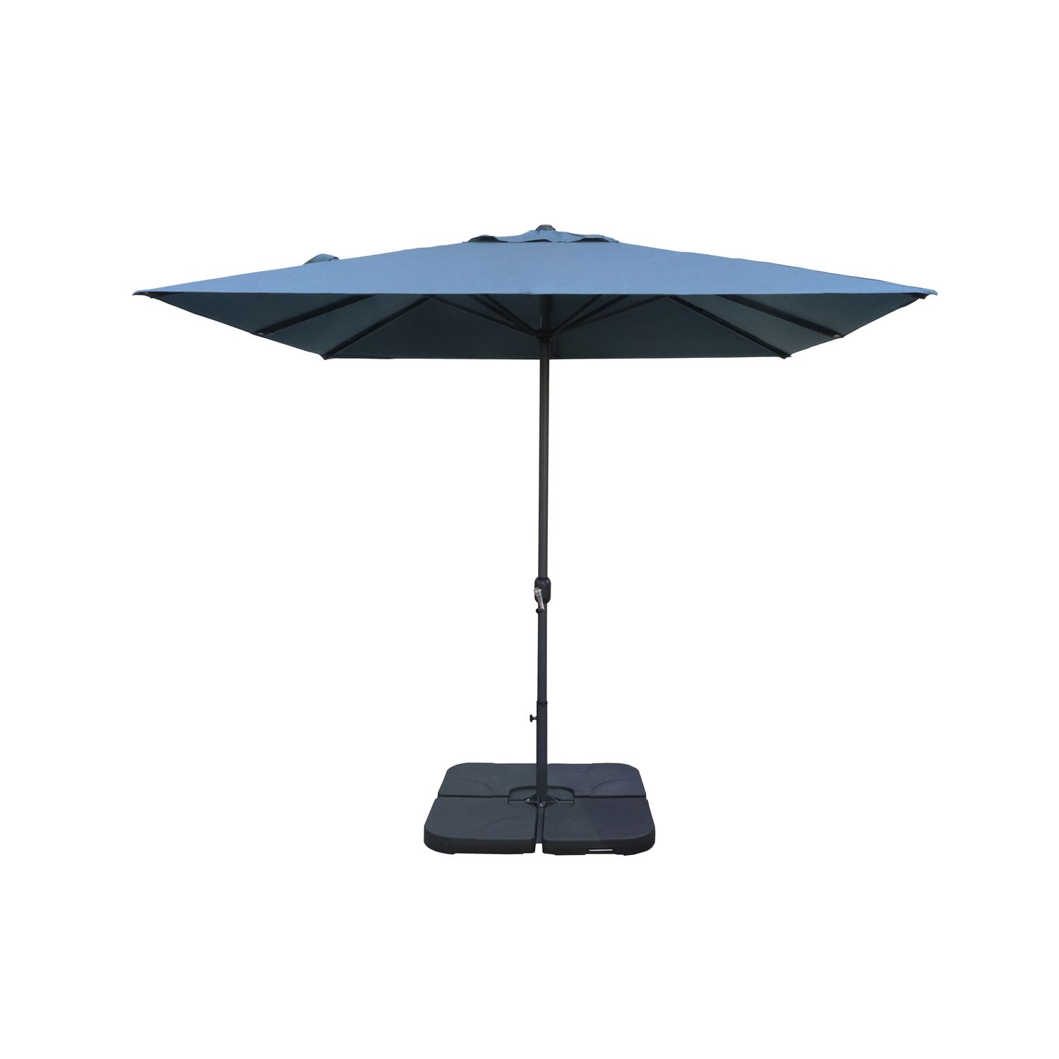 easywind stokparasol 300x300cm blauw acryl 208g/m² met opwindmechanisme kantelbaar