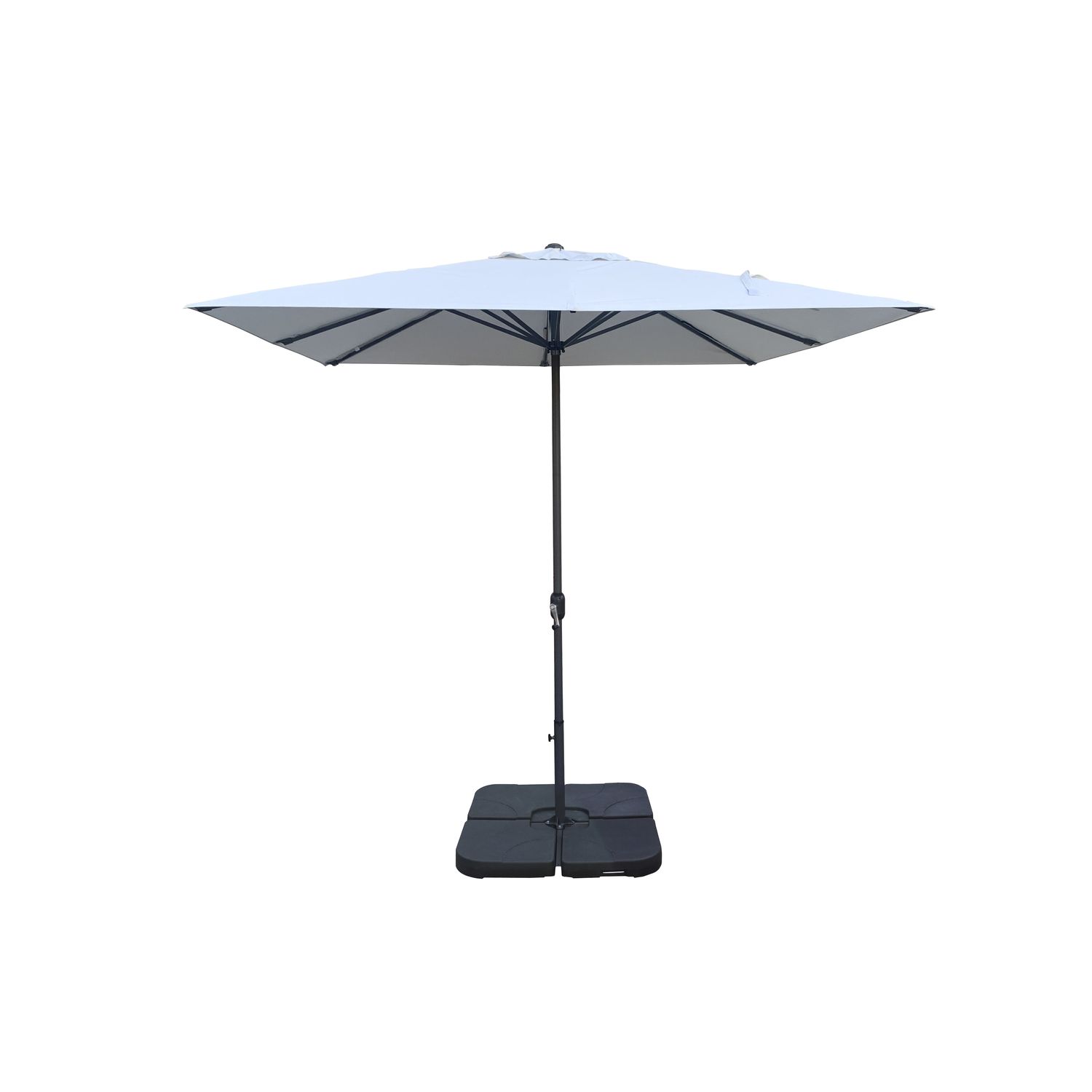 easywind stokparasol belveo 300x300cm lichtgrijs met opwindmechanisme 208g/m² aluminium mast
