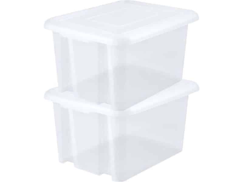 EDA Opbergbox 55L - 8x - wit - stapelbaar - L58 x B44 x H31 cm