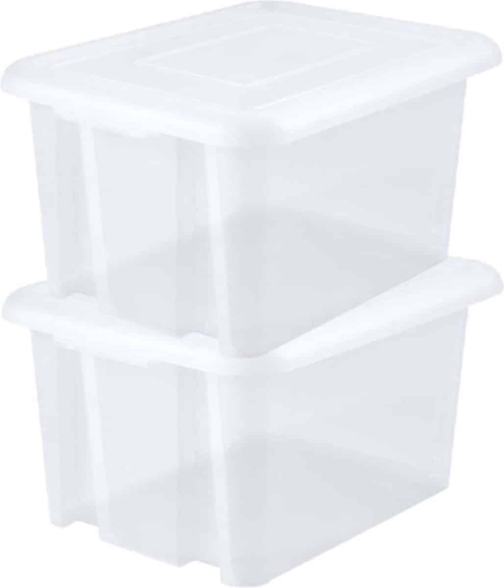 eda opbergbox 55l 8x wit stapelbaar l58 x b44 x h31 cm