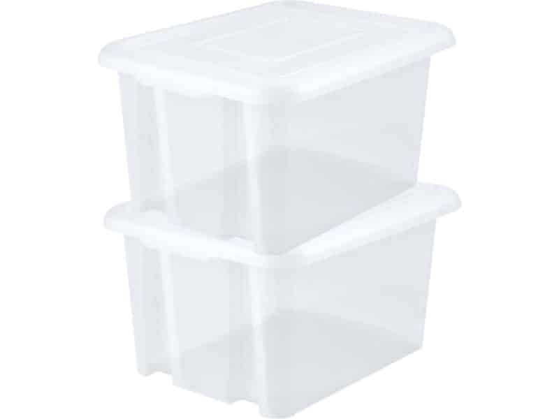 EDA Opbergbox 80L - 8x - wit - stapelbaar - L56 x B50 x H36 cm