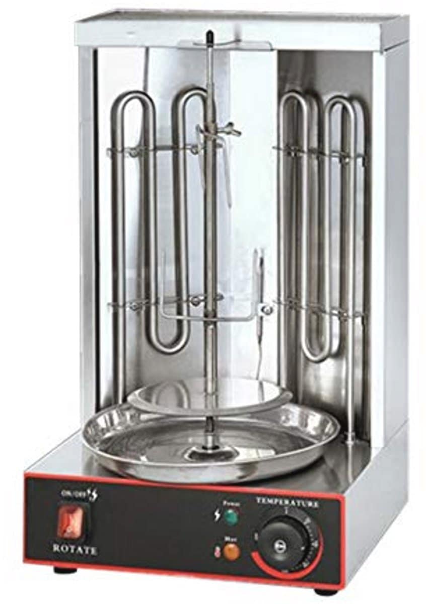 elektrische dönermachine met verticale grill en 6 omwentelingen per minuut