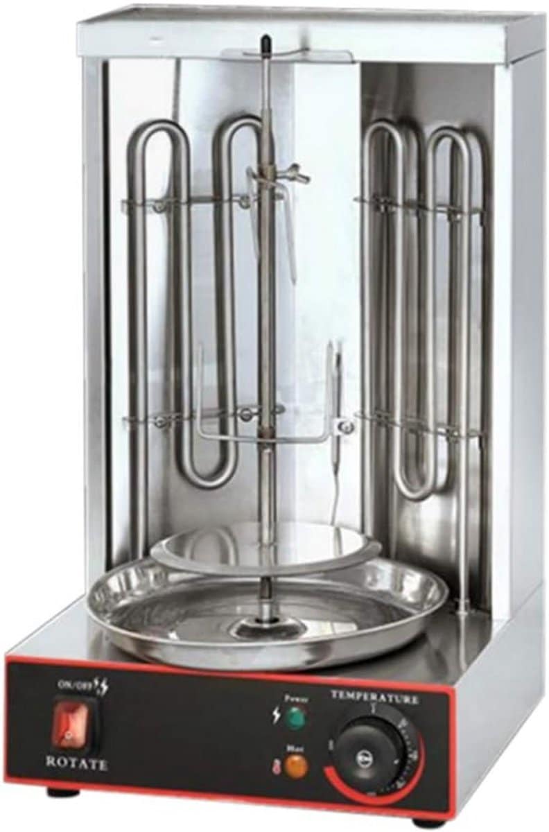 elektrische dönermachine met verticale grill en 6 omwentelingen per minuut