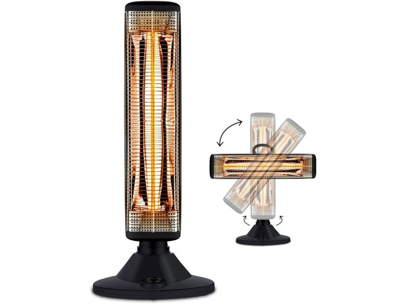 Elektrische Terrasverwarmer Infrarood 900W | 2 Standen (450W/900W) | Voor Binnen & Buiten | Zwart