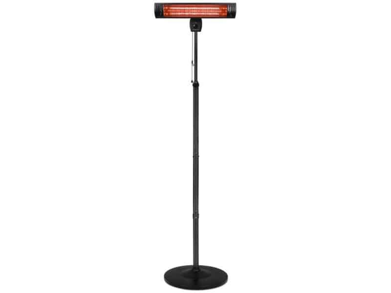 Emerio Terrasverwarmer - 2000W | Halogeenbuis | Spatwaterdicht (IP24) | Verstelbare Hoogte & Hoek