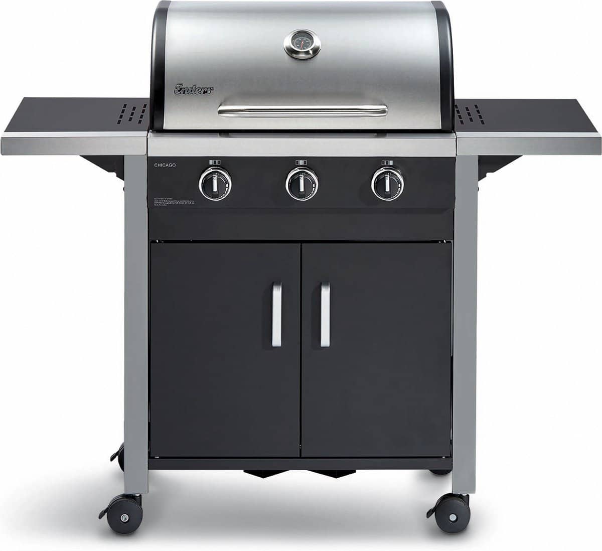 enders chicago 3 gas barbecue zwart grilloppervlak 60×42