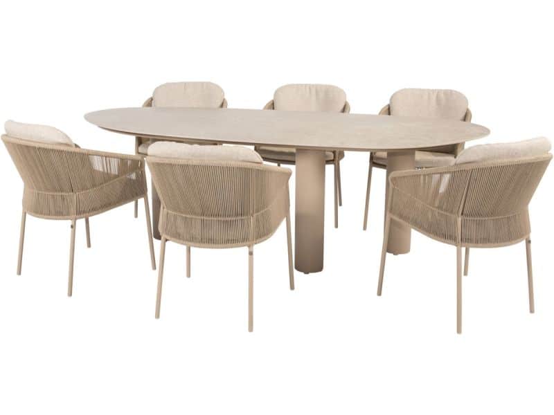 Estate Florence dining tuinset 240x105xH75 cm 7 delig keramiek latte