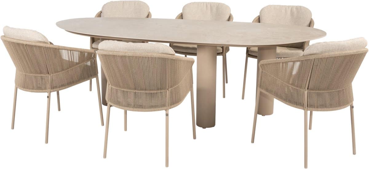 estate florence dining tuinset 240x105xh75 cm 7 delig keramiek latte