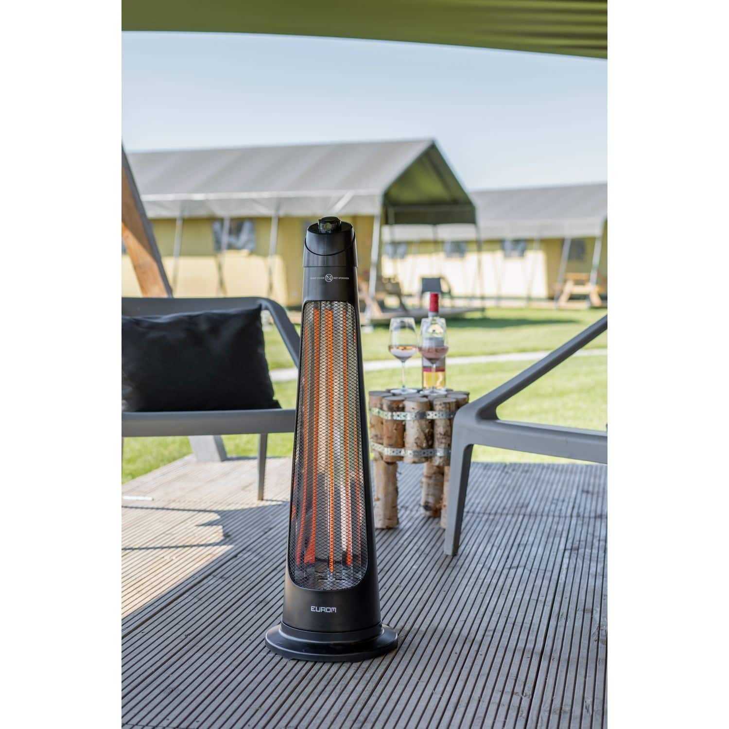 eurom terrasverwarmer q tower 1200 staand 1200w zwart