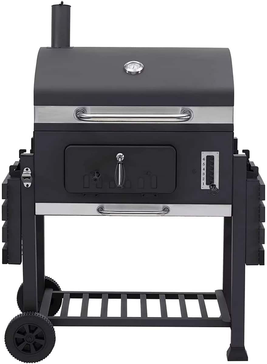 extra grote houtskoolbarbecue dubbele zone buitengrill met dubbele