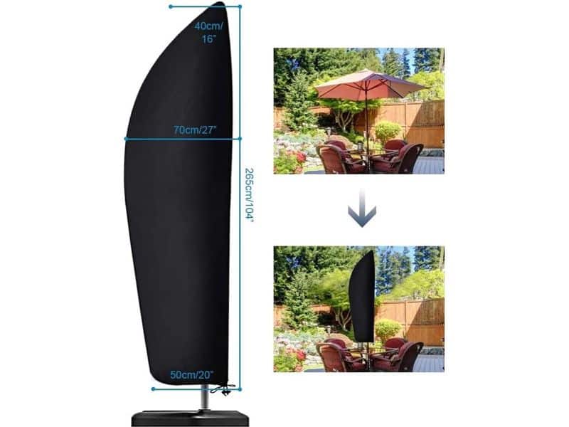 Famanu Parasolhoes, waterdicht, winddicht, anti-uv, robuust, scheurvast, 210D Oxford