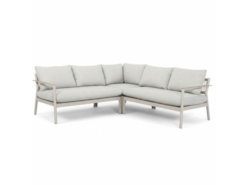 Florence hoek loungeset 5 personen | aluminium + touw | beige | 3-delig - 216x216cm