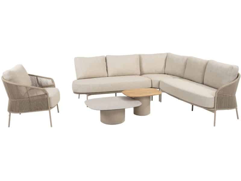 Florence hoek loungeset 6 delig latte rope Taste 4SO