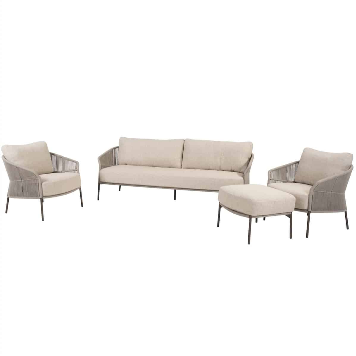 florence stoel bank loungeset 4 delig rope terre taste 4so