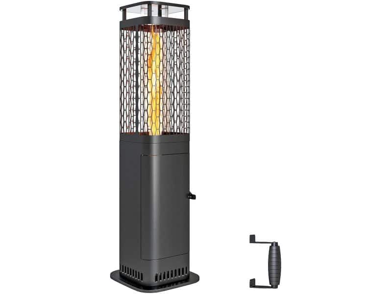 Fytura - Draagbare Pelletkachel - 6,86 kW / 23.407 BTU - Veilig Anti-Tipping Systeem - Piëzo-ontsteking - Zwart - Compact 26x26x95 cm - Zwart