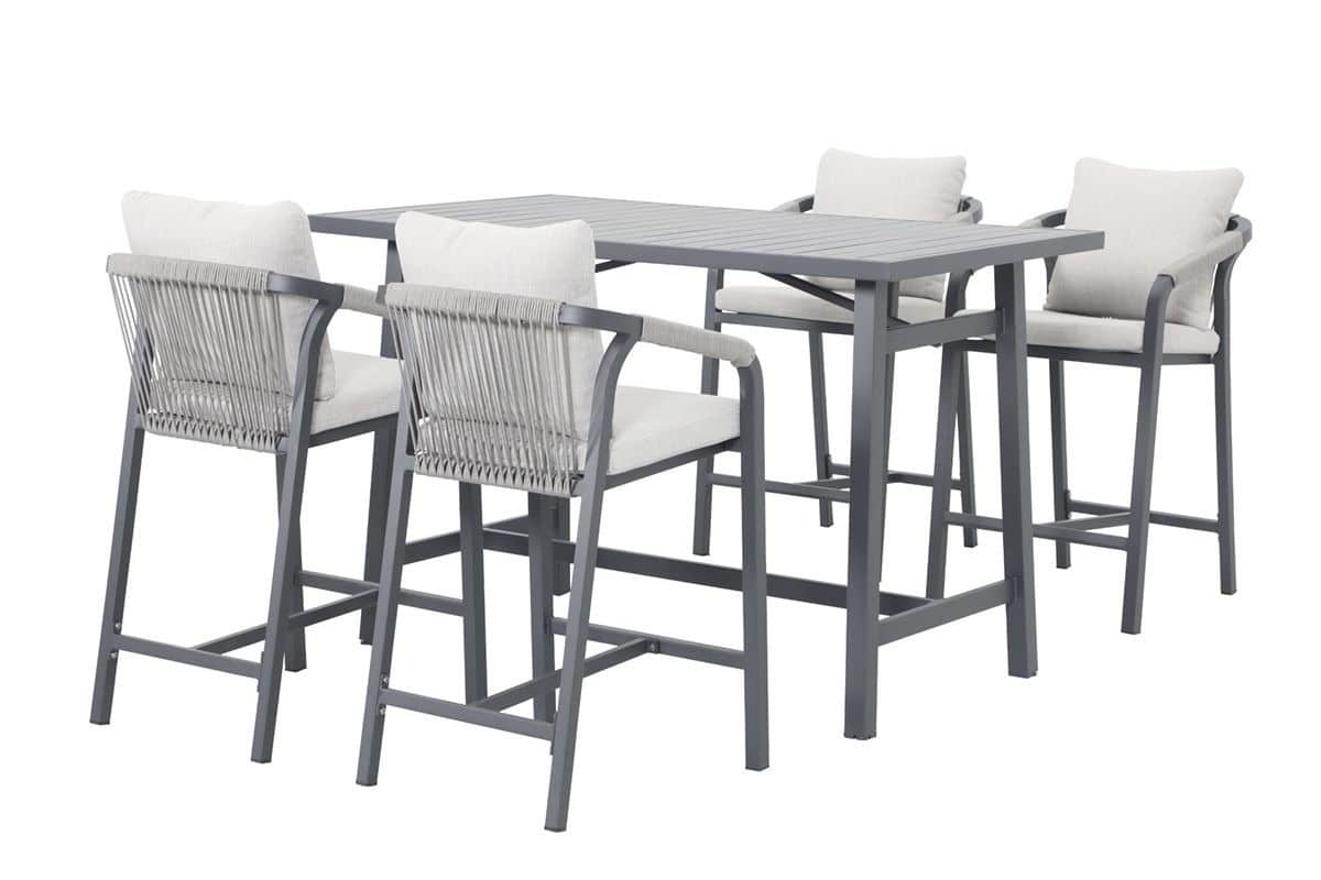 garden impressions barset monti 5 delig carbon black / rope taupe / valley sand garden impressions