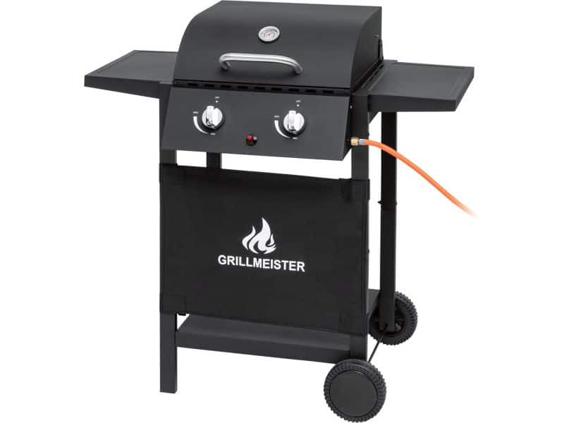Gas bbq barbecue- met zijbrander- tafelmodel-zwart-met wielen-hoge kwaliteit
