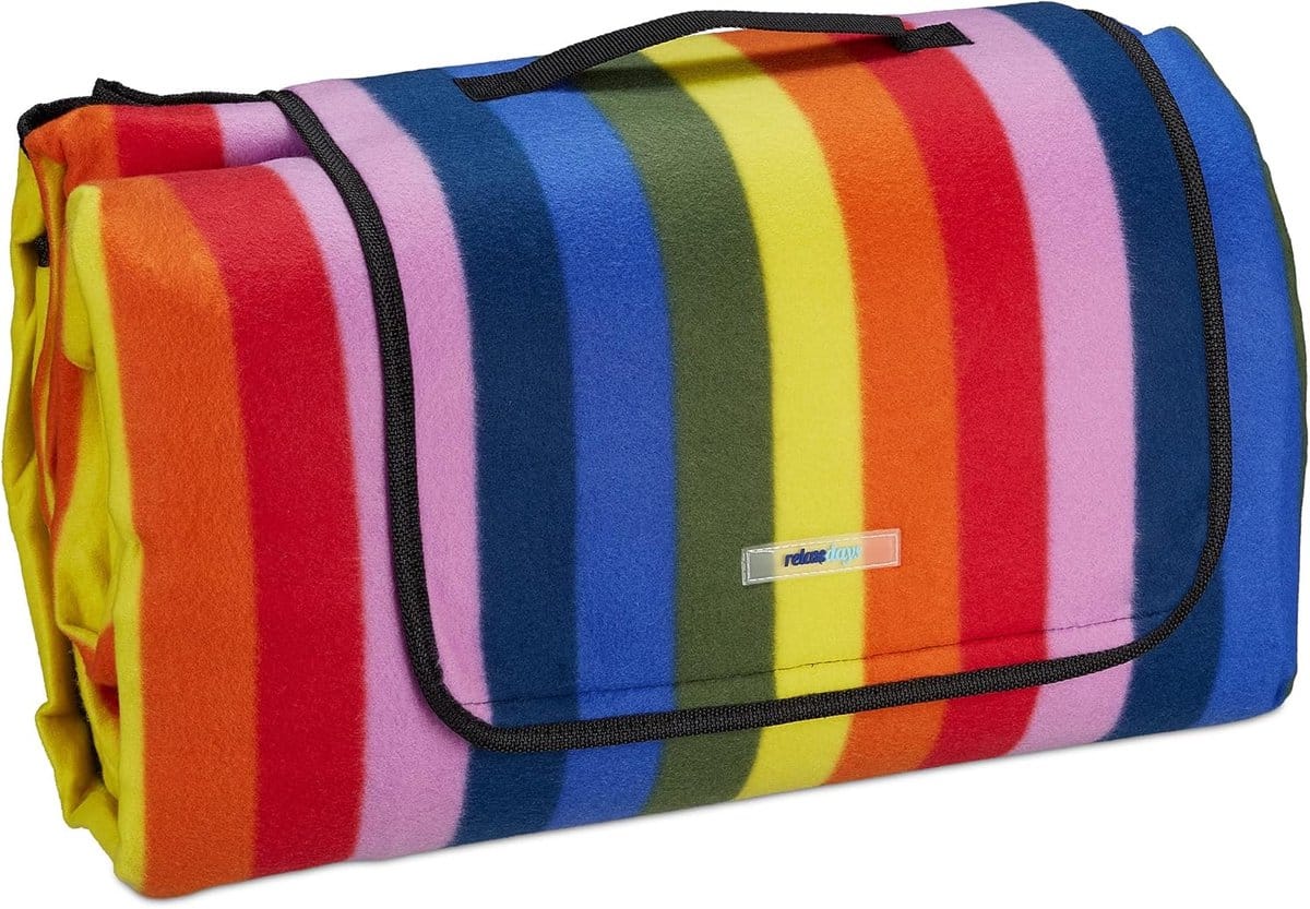 gestreept xxl picknickkleed 300×200 waterdicht buitenkleed voor strand en park met regenboogkleuren