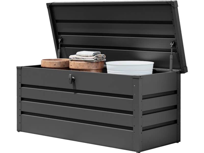 GFP Primeyard tuinbox 137x61x61 cm tuinkist kussenbox opberg kist metaal antraciet waterdicht