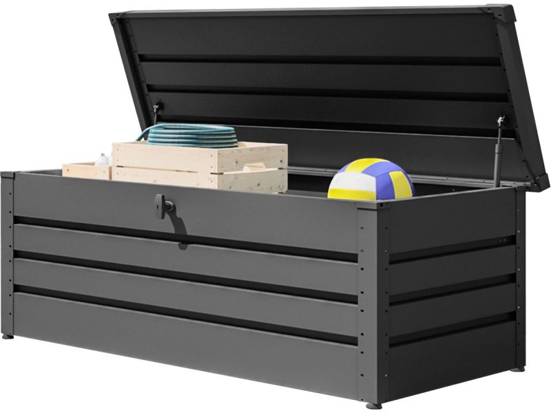 GFP Primeyard tuinbox 179x79x61 cm tuinkist kussenbox opberg kist metaal antraciet waterdicht