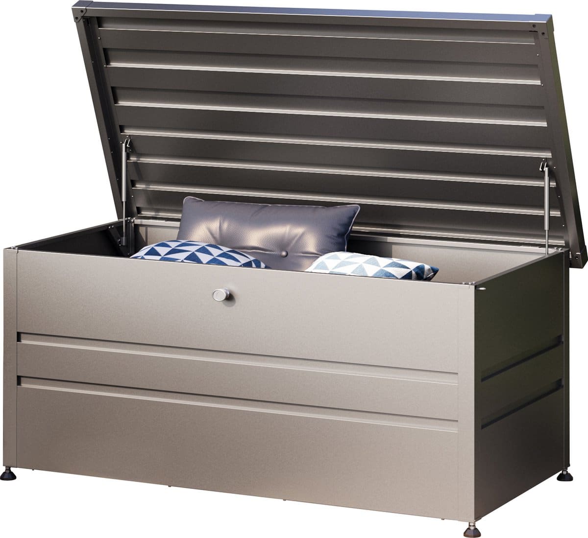 gfp primeyard® tuinbox 162x84x72 cm tuinkist kussenbox opberg kist metaal antraciet waterdicht