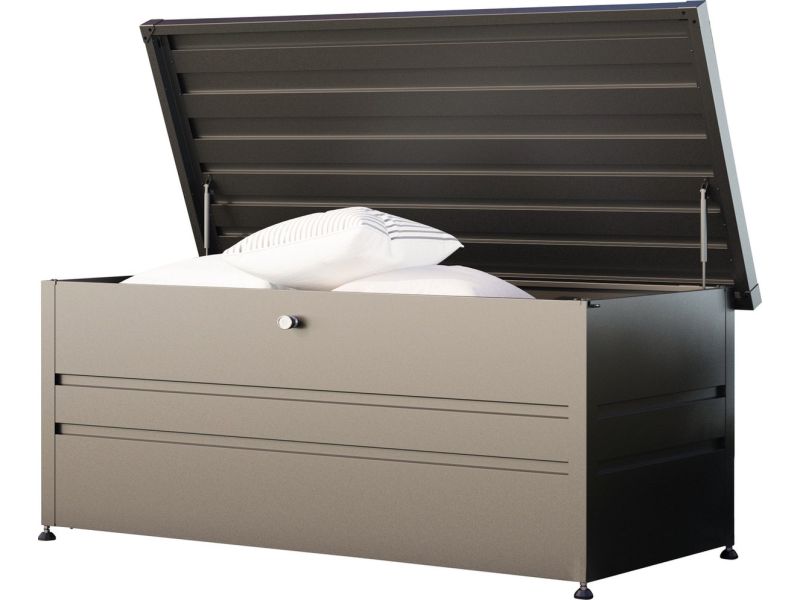 GFP PRIMEYARD® tuinbox 182x84x72 cm tuinkist kussenbox opberg kist metaal antraciet waterdicht