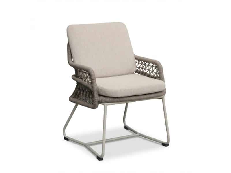 Gianna dining tuinstoel | touw + aluminium | Almond Beige