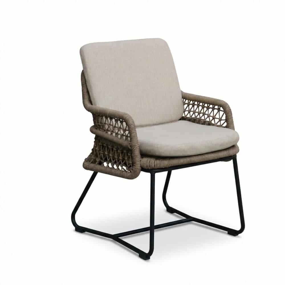 gianna dining tuinstoel | touw + aluminium | sahara dust