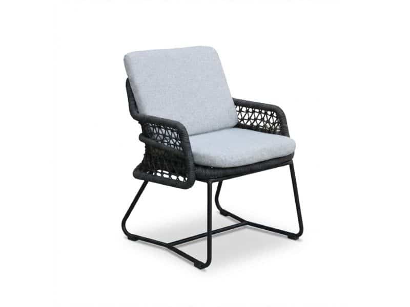 Gianna dining tuinstoel | touw + aluminium | Stone Grey