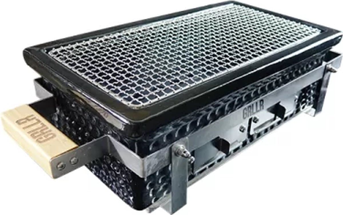 grllr houtskoolbarbecue shichirin osaka zwart tafel bbq