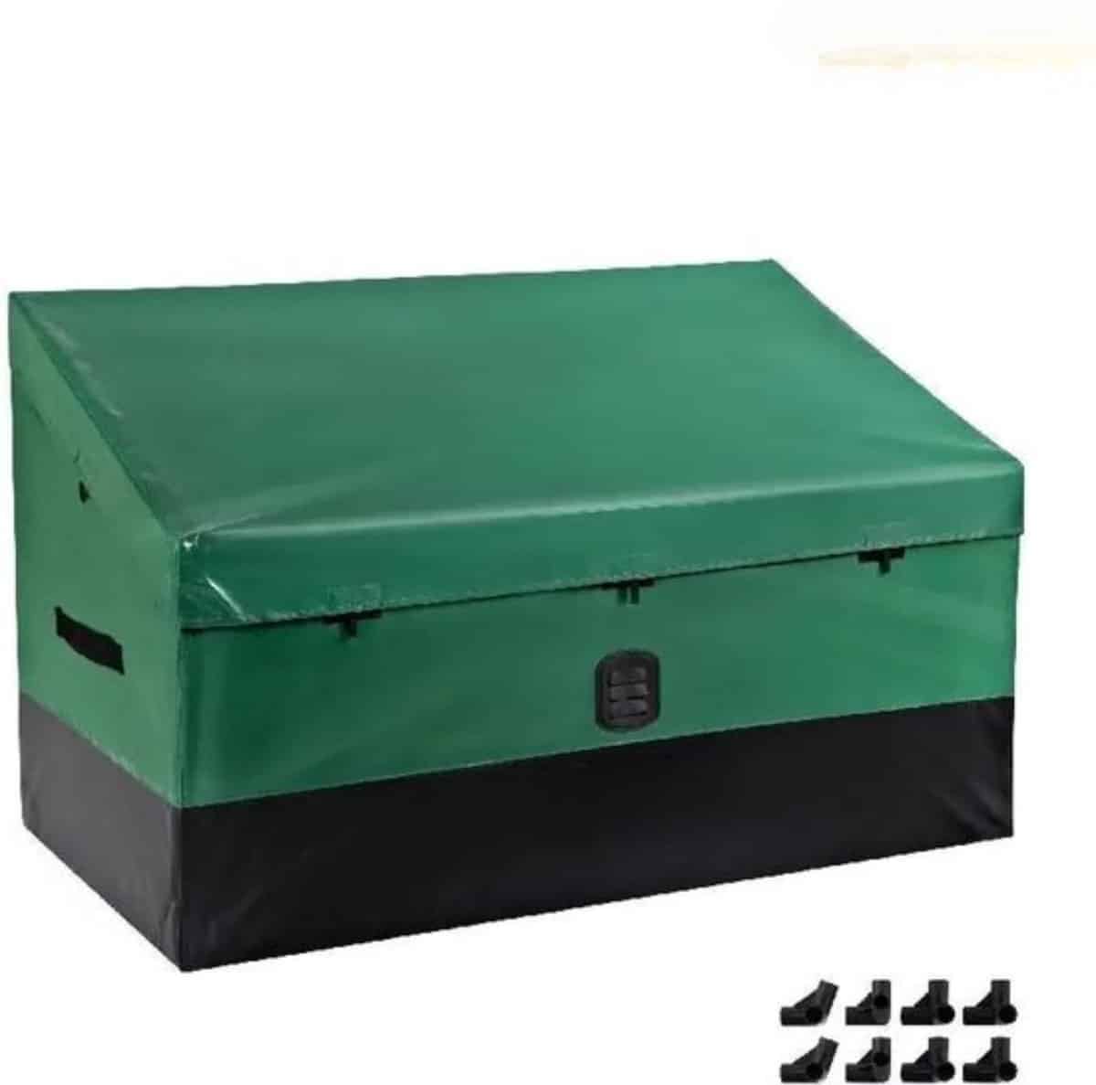 groen/zwarte tuinbox waterdichte opbergbox voor tuinkussens 100l capaciteit