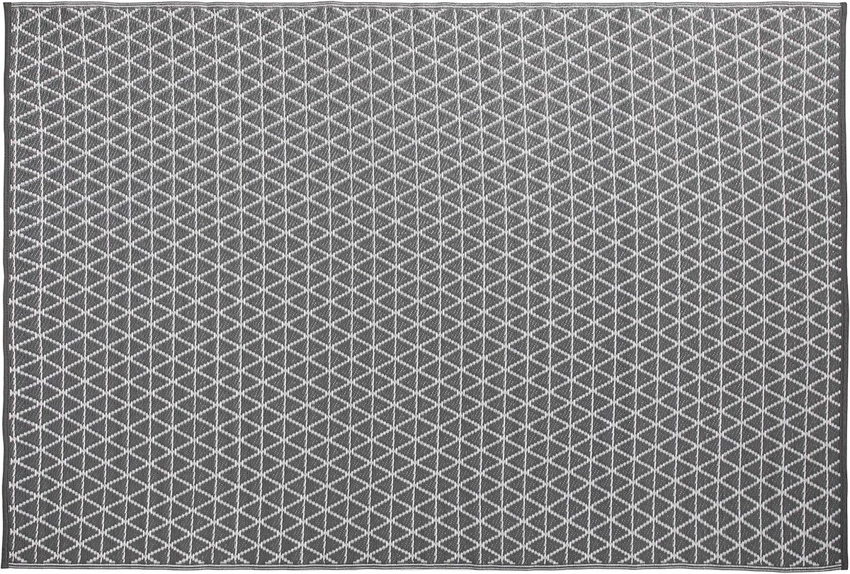 groot buiten tapijt 160×230 cm grijs geometrisch buitenkleed weerbestendig en omkeerbaar