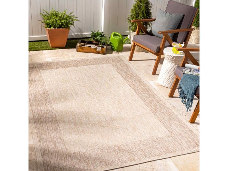 Groot Geometrisch Buitenkleed 160x213 cm - Waterbestendig Tuinkleed voor Terras, Balkon & Binnen