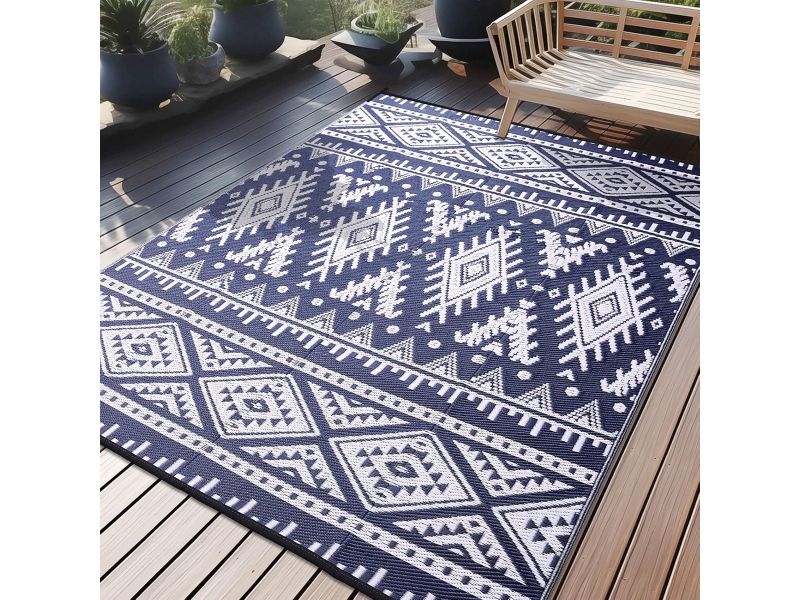 Groot Omkeerbaar Buitenkleed 180x270 cm - Weerbestendig Terraskleed voor Tuin, Balkon en Camping