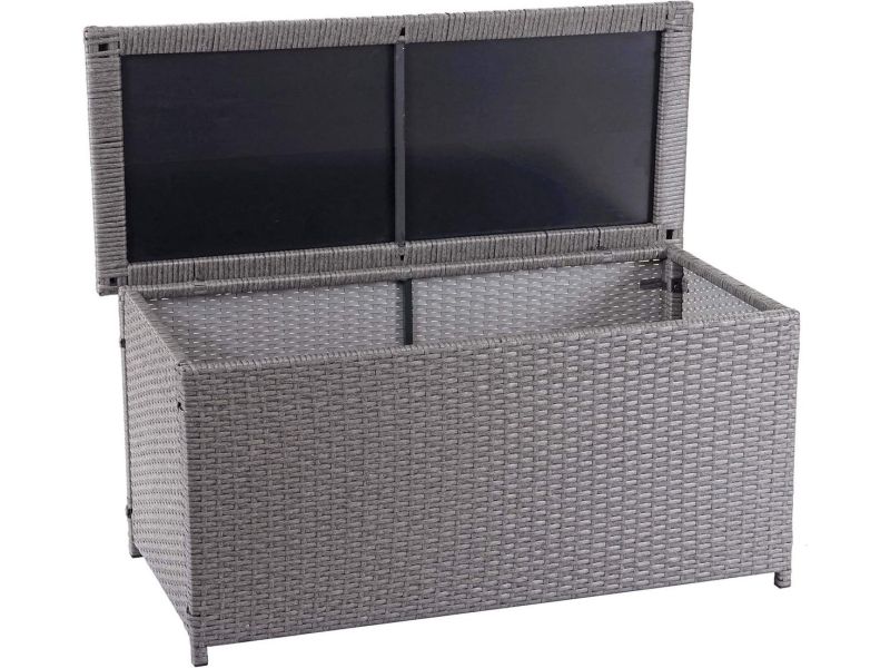 Grote Polyrotan Kussenbox Tuinkist 320L in Grijs - Ideaal voor Tuinopberging