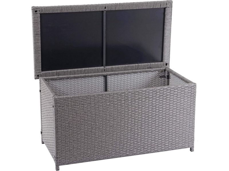 Grote Polyrotan Kussenbox / Tuinkist - Grijs - 170 Liter Opslag
