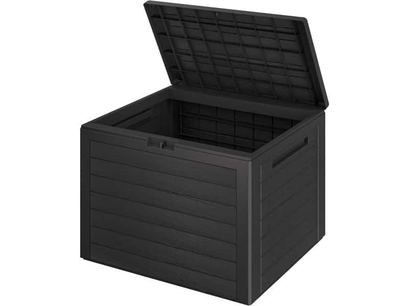 Grote Tuinbox met Houtlook en Afsluitbaar Deksel - 190 Liter Opslag