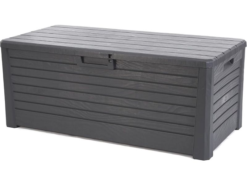 Grote Tuinkist Antraciet - Opbergbox Buiten met Zitfunctie - 148x72x60 cm