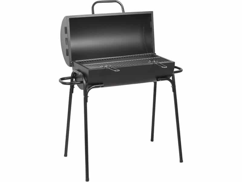 Grote Zwarte Metalen Barrel BBQ Barbecue op Houtskool 60cm