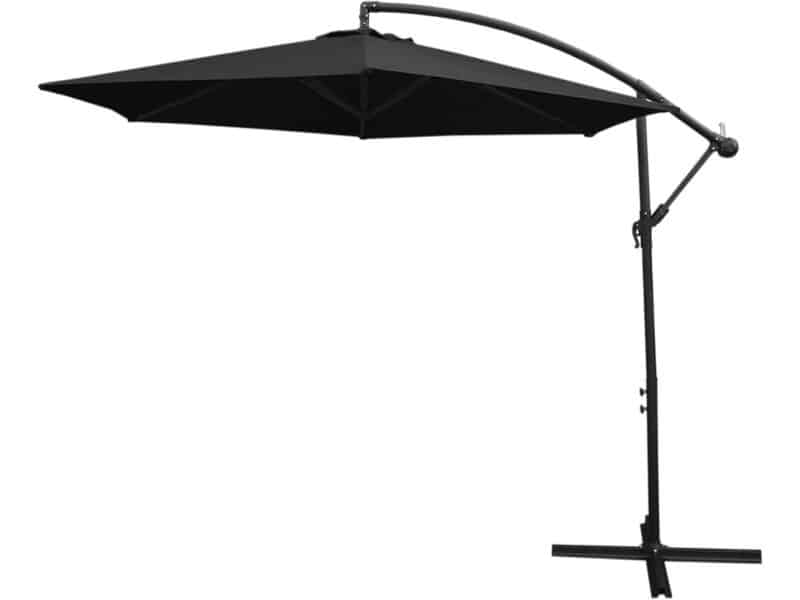 Grote Zwarte Zweefparasol 247x300x300 cm - Draaibaar en Kantelbaar