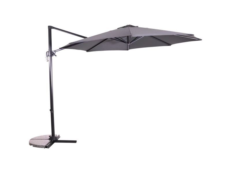 Grote Zweefparasol Libra Grijs 3m van Lesli Living