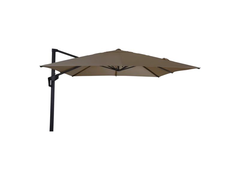 Grote Zweefparasol Libra Taupe 2,5x2,5m van Lesli Living