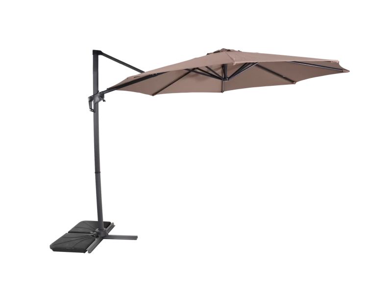 Grote Zweefparasol Libra Taupe 3m van Lesli Living