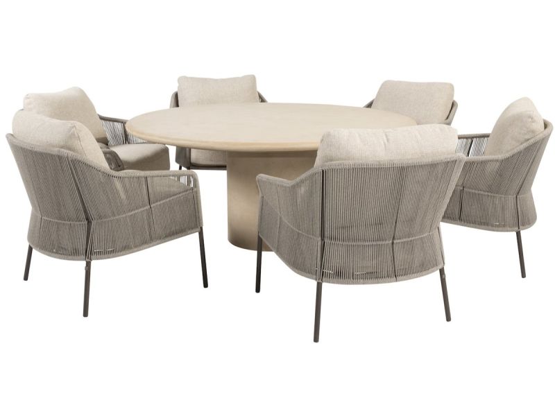 Hampton Florence low dining tuinset 160xH69 cm rond 7 delig