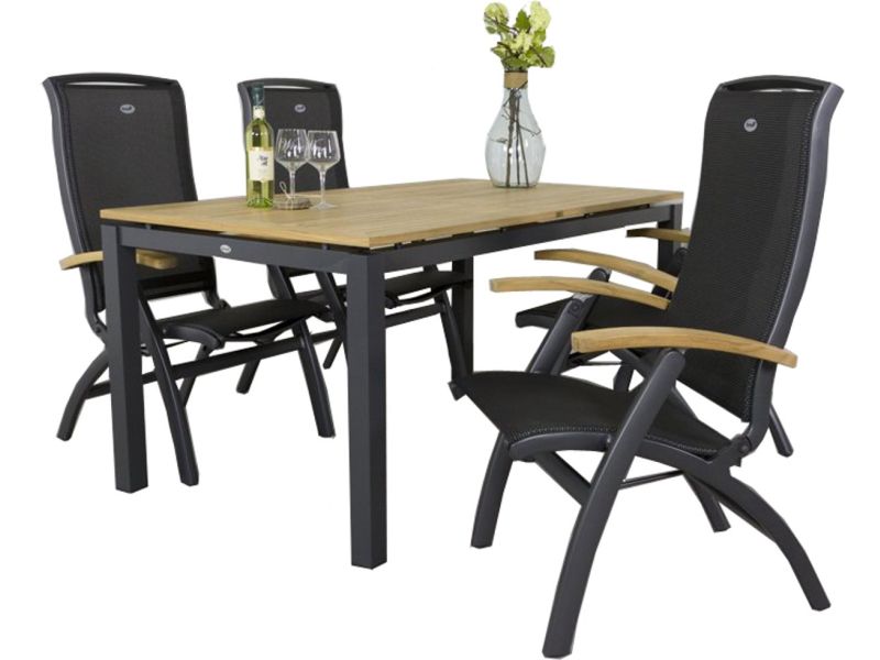 Hartman Da Vinci/Sonata 4-persoons verstelbare tuinset 160x90 cm. - Teak