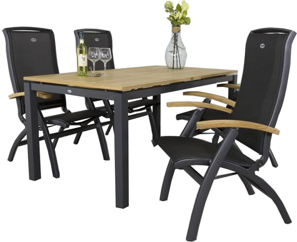 hartman da vinci/sonata 4 persoons verstelbare tuinset 160×90 cm. teak