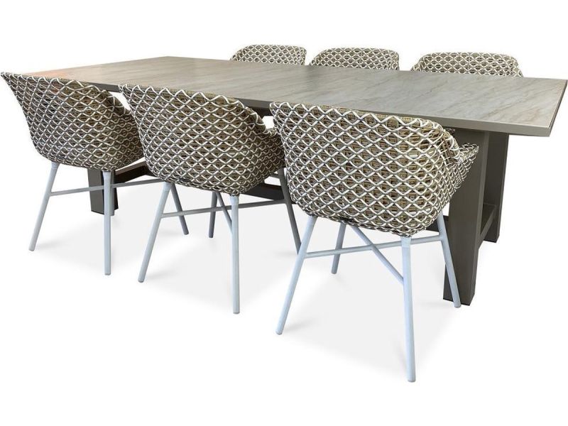 Hartman Delphine tuinset met Diva tuintafel 240cm - 6-persoons diningset