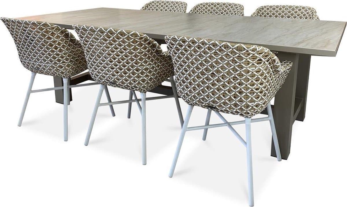 hartman delphine tuinset met diva tuintafel 240cm 6 persoons diningset