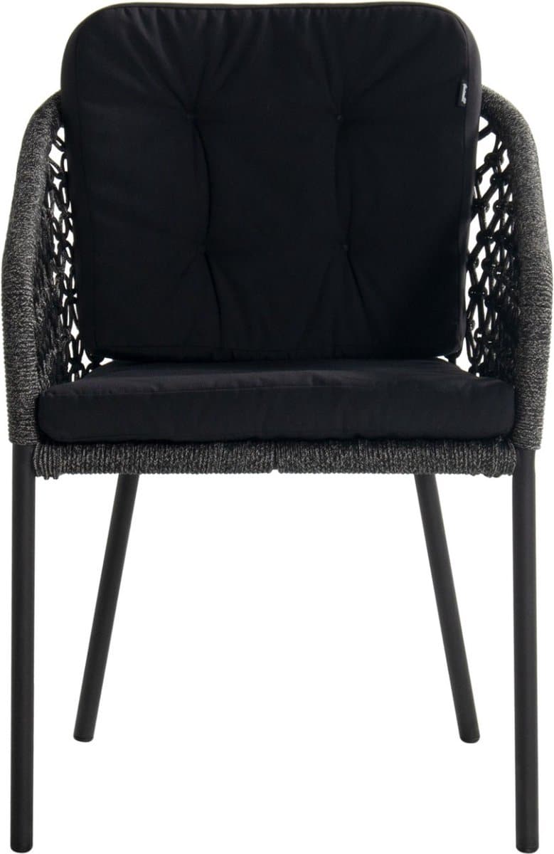 hartman hera rope dining tuinstoel zwart rope incl.